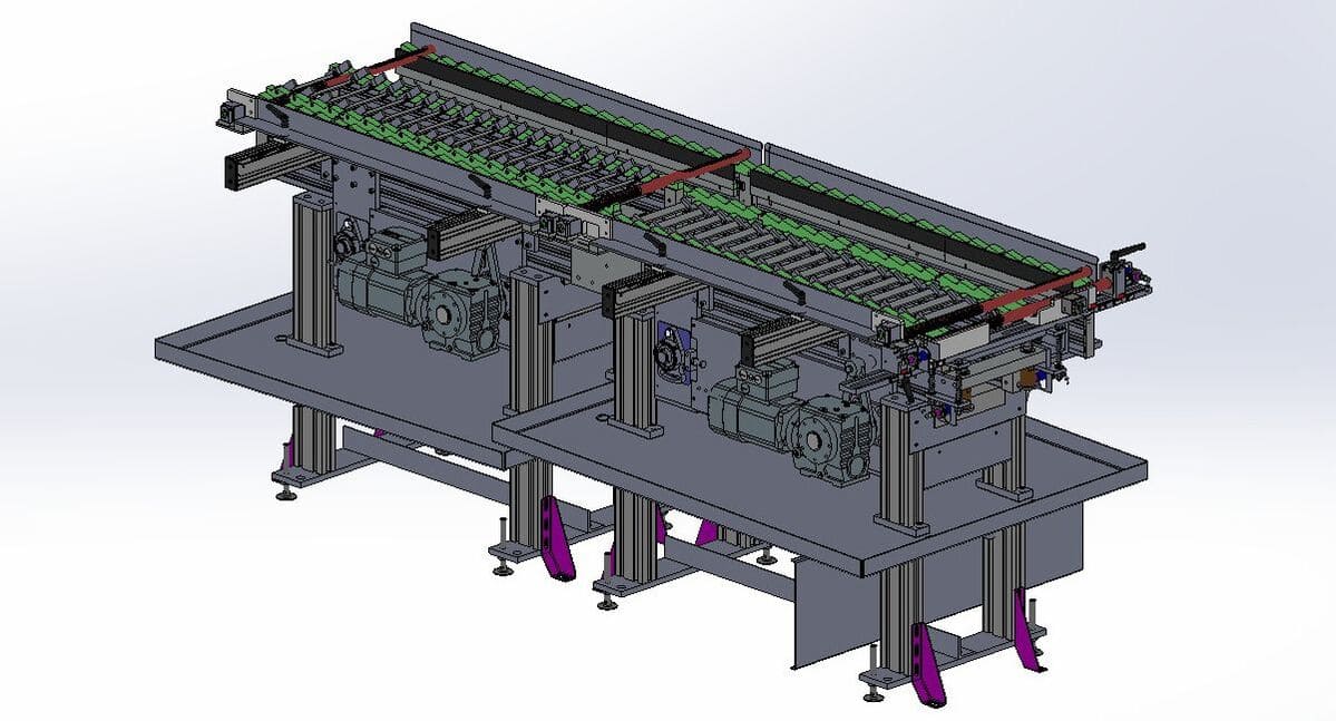 Technický výkres krokový akumulační dopravník